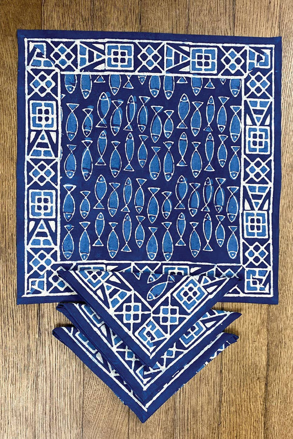 Indigo Fish Napkin Set