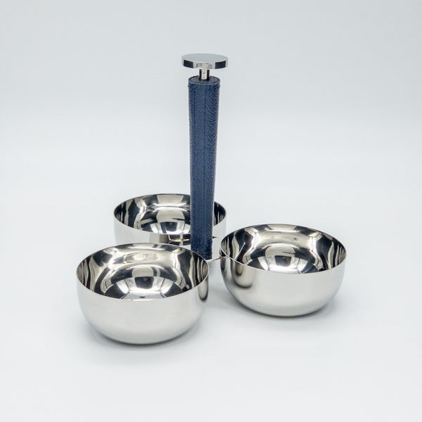 Laguna Nickel & Leather Condiment Set