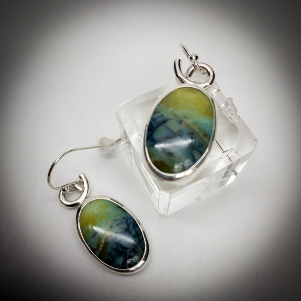 Fossil Wood Opal Earrings