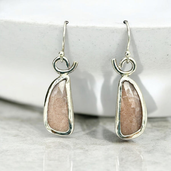 Peach Moonstone Earrings