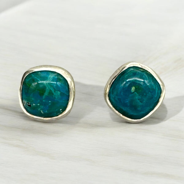 Chrysocolla Stud Earrings