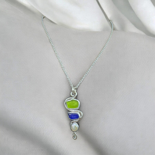 Sea Glass Pearl Necklace