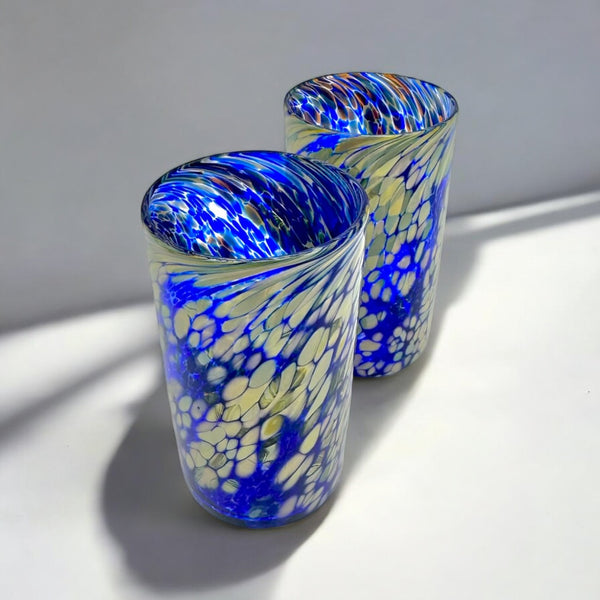 Cobalt Speckle Juice Cup