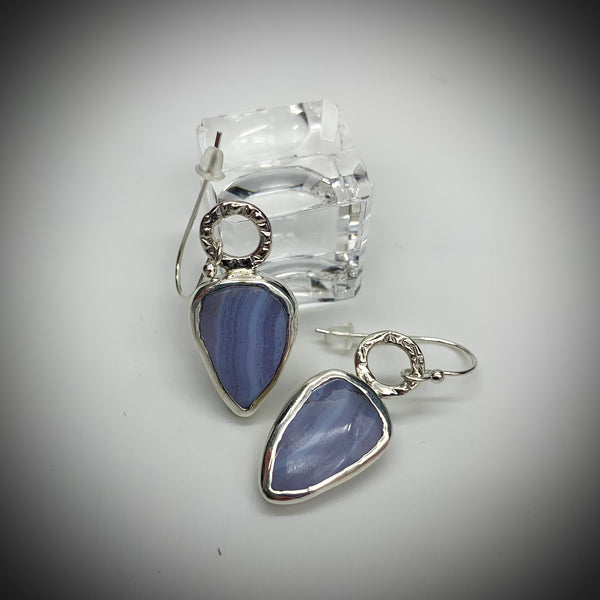 Blue Lace Agate Earrings