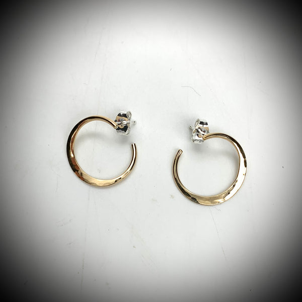 Gold Filled Post Hoop Earrings