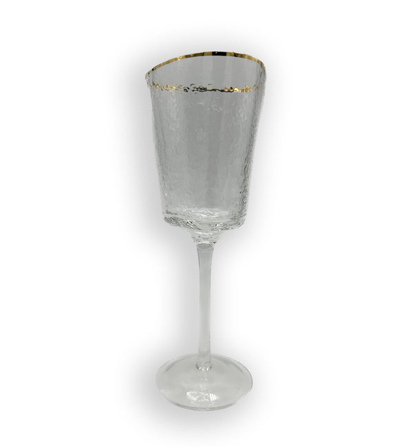 Triangular Gold Rim Wine Glass - Glass Edgecomb Potters