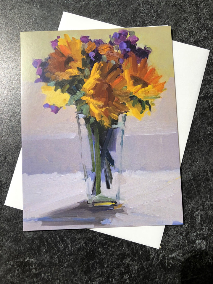 Sunflowers and Staff Greeting Card - Greeting & Note Cards Edgecomb Potters