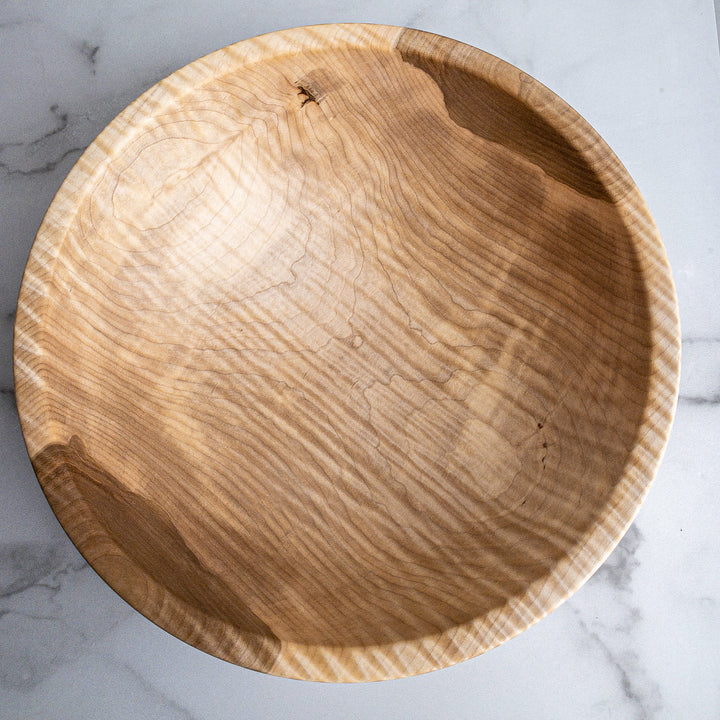 Curly Red Maple Bowl 12.25x4 - WOOD Edgecomb Potters